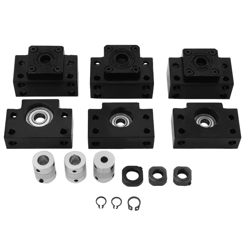 SBR20 линейная направляющая + 3 шариковых винта RM1605 350/650/1050 мм BK/BF 12 CNC Kit|Детали