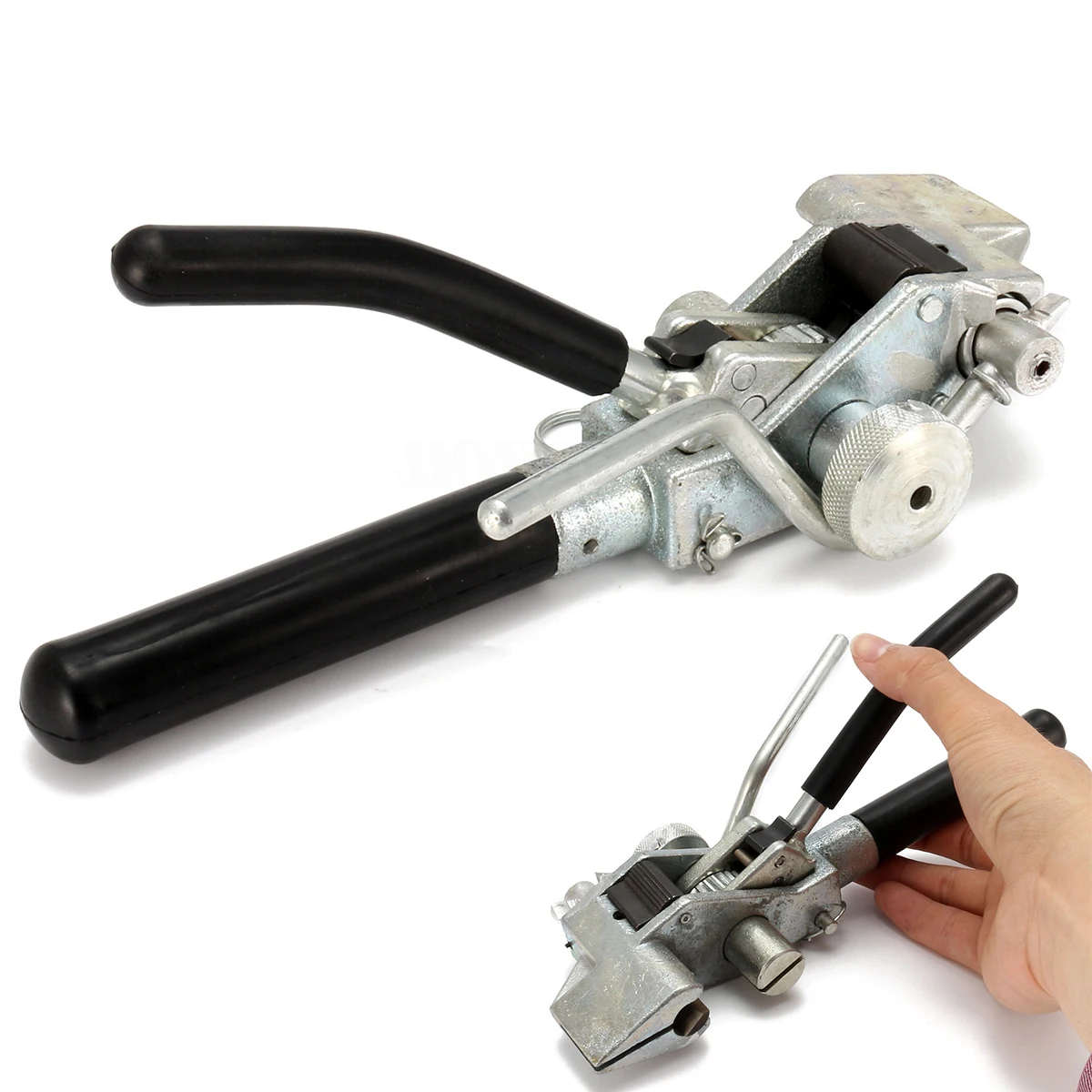 1 x Stainless Steel Metal Pliers Crimper Tensioner Cutter Tool Cable Tie Fasten Tool
