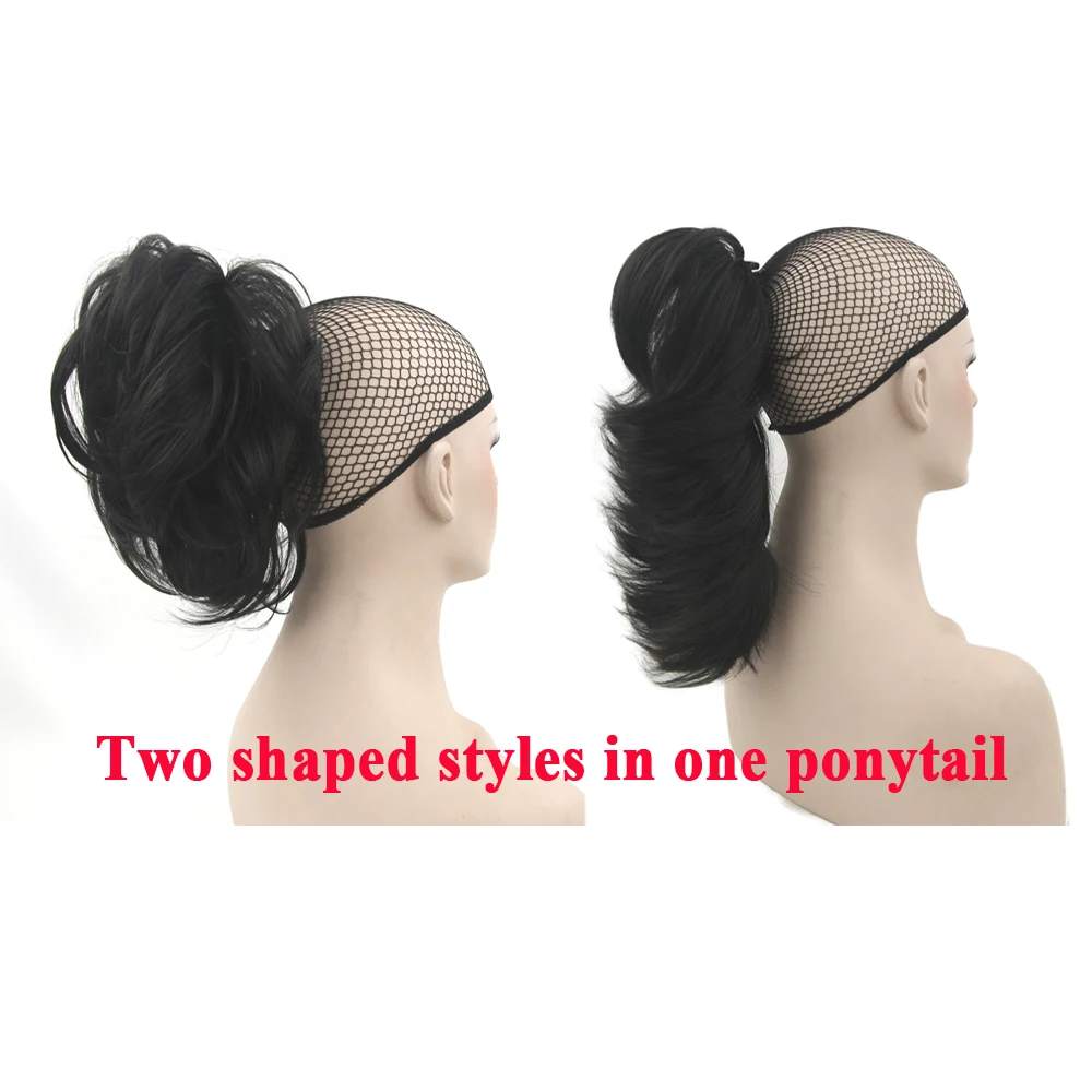 Soowee Synthetic Hair Claw Ponytails Little Pony Tail Horse Hair on Hairpins Fairy Tail Hairpieces for on Clips