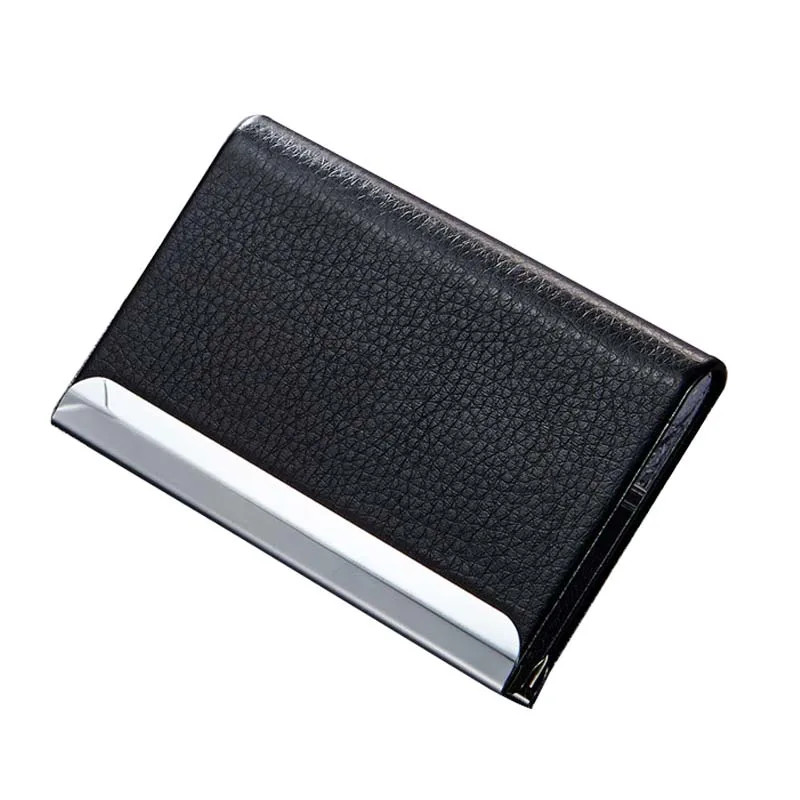 

Uniego New Business ID Credit Card Holder Protector Metal Pu Bank Card Case Stainless Steel Card Box Business Card Wallet HB256