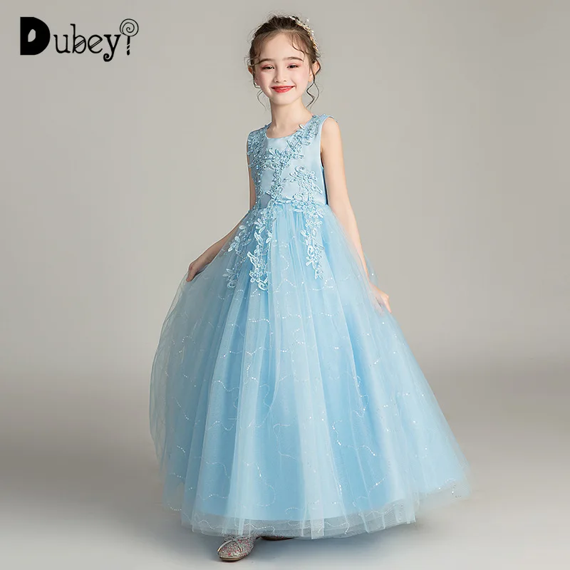 

Sleeveless Long Frocks with Sequins for Teenager Girl 5-14 Years Old Elegant Girls Party Dress Kids Evening Prom Costumes