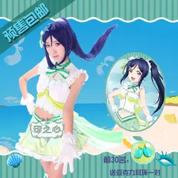 Aqours Love Live солнце Kanan Мацуура Косплэй костюм Рождество Новый год платье рубашка + юбка + Леггинсы для женщин + Носки для девочек + Прихватки для