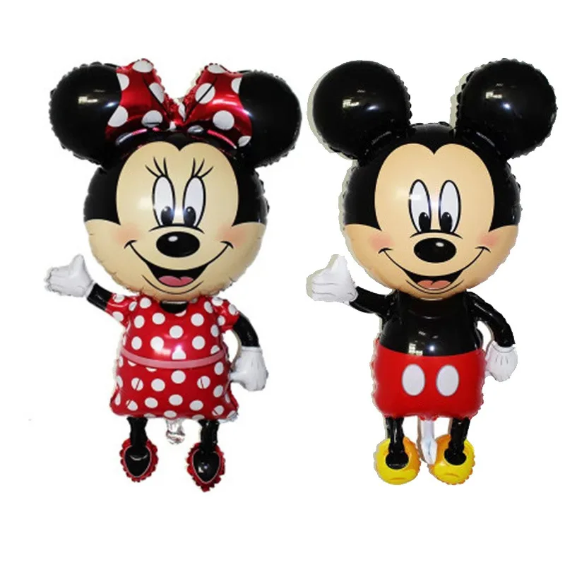 

Large stand Mickey Minnie Foil Balloons Classic Toys inflatable helium balloon happy birthday balloon party supplies 116cm*64cm