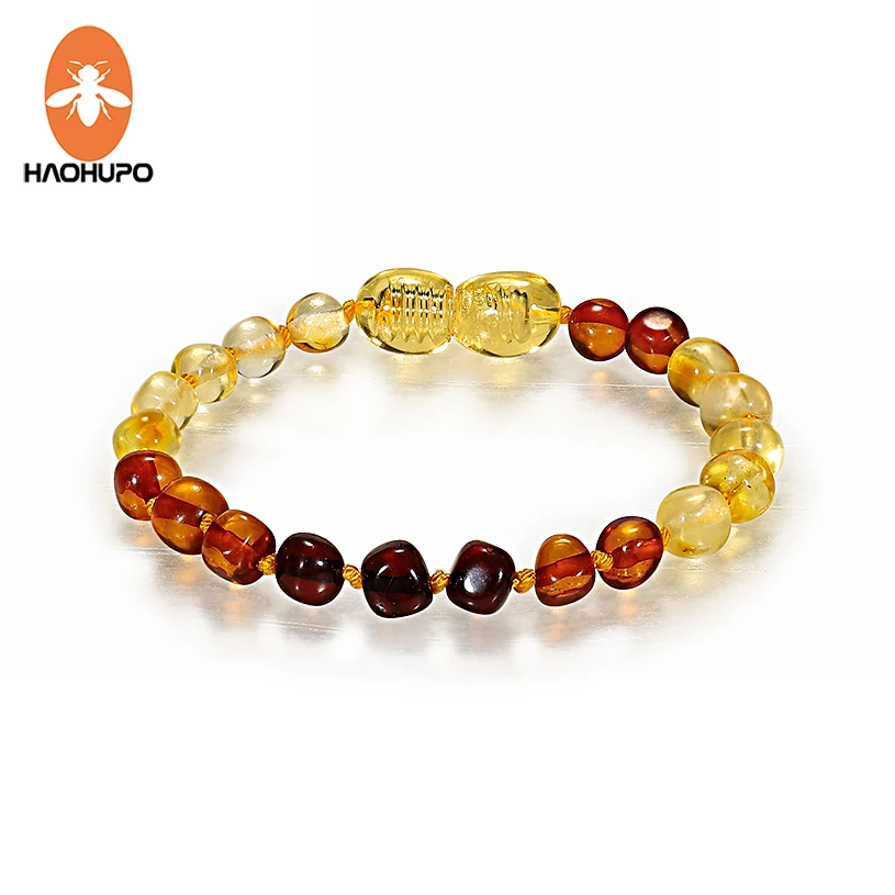 

HAOHUPO Nature Necklace Amber for Baby/adult Bracelet From The Baltic Sea Original GIC Certification with Jute Bag