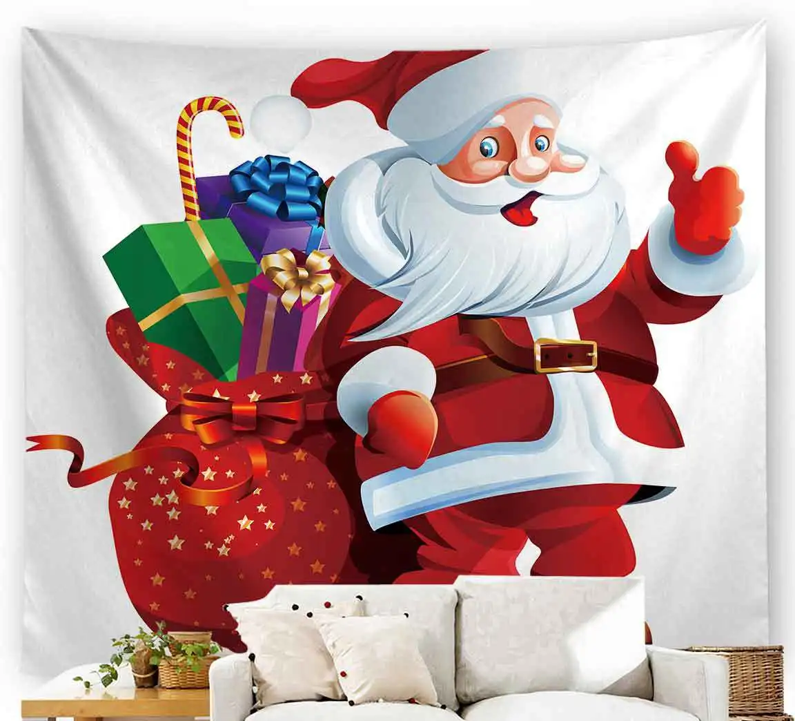 

Tapesty Merry Christmas Decorative Tapestry Santa Claus Wall Hanging for Home Decor Super Soft Wal Carpet Sofa Cover Bed Sheet