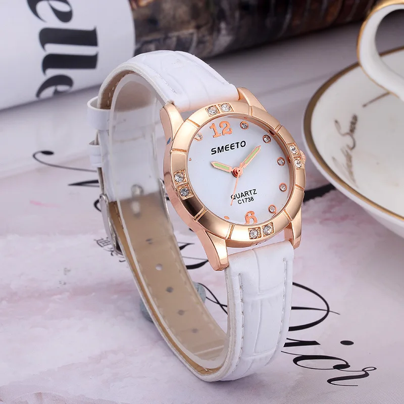 

Brand New Fashion Ladies Leather Strap Quartz Watches Luxury Casual Women Wristwatch M.s Dress Watch Clock Relogio Feminino