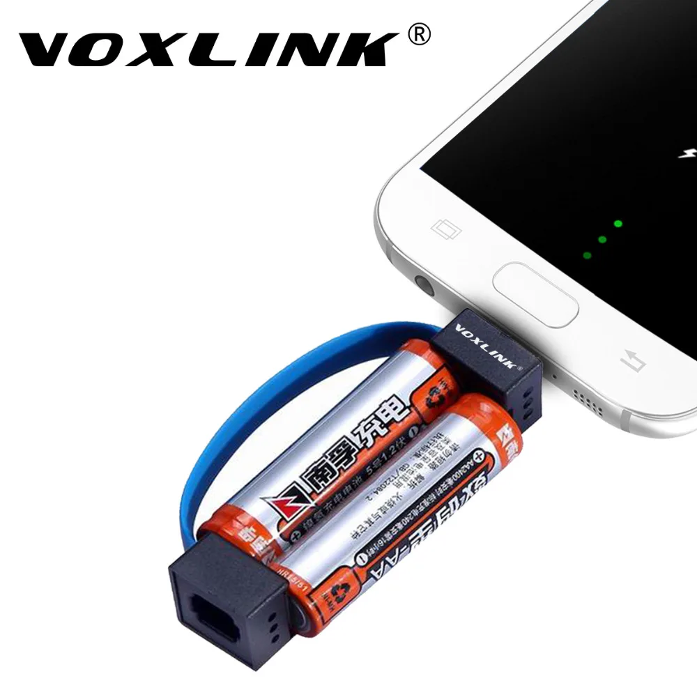 Voxlink мини Портативный Магнитная Micro USB Зарядное устройство кабель аварийного 2 AA