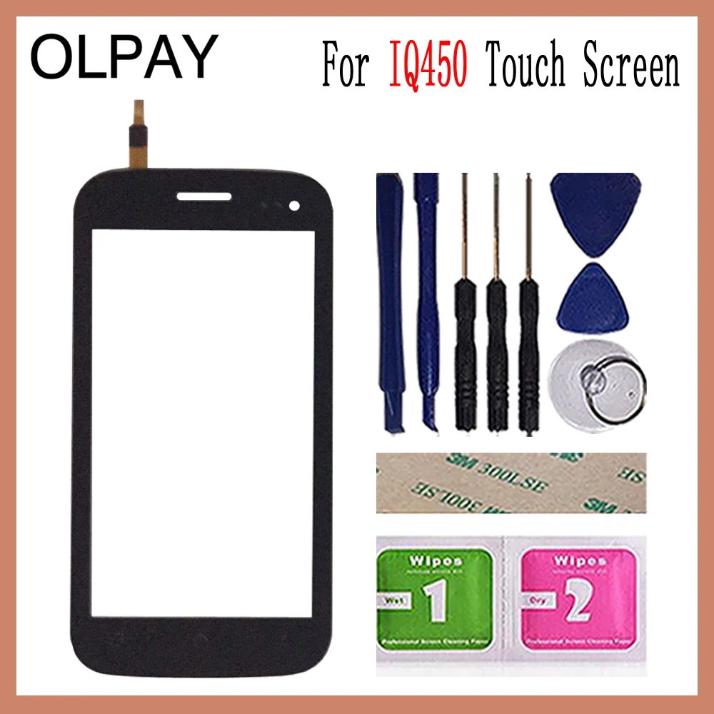 OLPAY 5,0 ''сенсорный экран для Fly IQ450 IQ 450 сенсорный экран дигитайзер Панель переднее стекло объектив сенсор инструменты клей+ салфетки