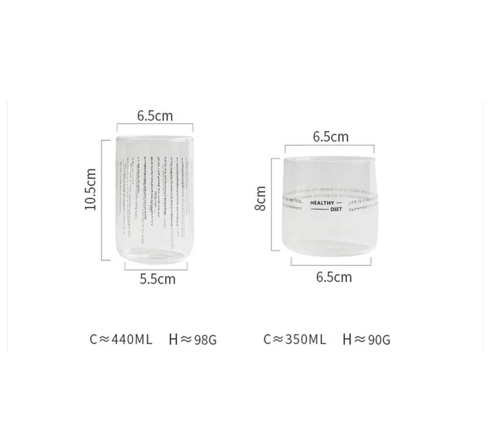 Скандинавские скандинавские прозрачные стеклянные чашки, шикарные минималистичные надписи, высокая температура, кофейные молочные чайные чашки для домашнего завтрака