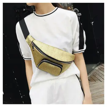 

Newest 2019 Women Travel Waist Fanny Pack Holiday Money Belt Wallet Glitter Bum Bag Pouch Popular Packs