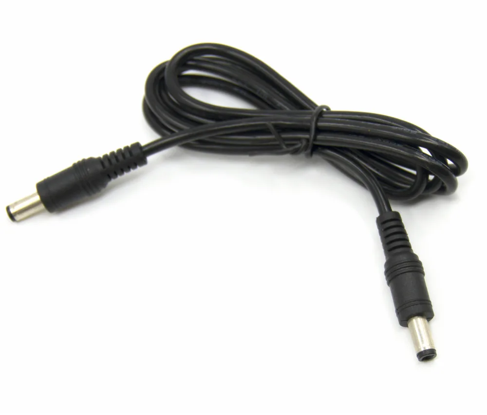 

1M 5.5mm*2.1mm dual male or 5521 plug for DC Connector power cable extension cord fits NP-FW50 LP-E6 LP-E17 BP511 Dummy battery