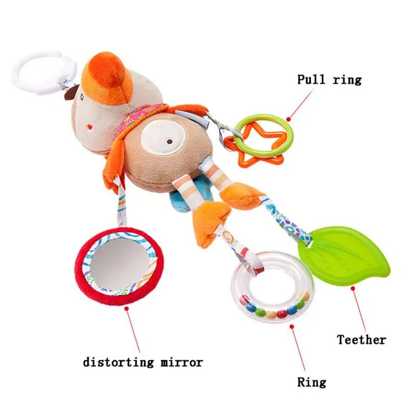 Детские погремушки с животным принтом Детские Висячие кольца погремушки для девочек и мальчиков мягкие детские игрушки