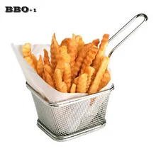 New Arrive1 PC Stainless steel French Fries Basket Food Class Wire Woven Kitchen Skimmers Chips Strainers Kitchen cooking Tool
