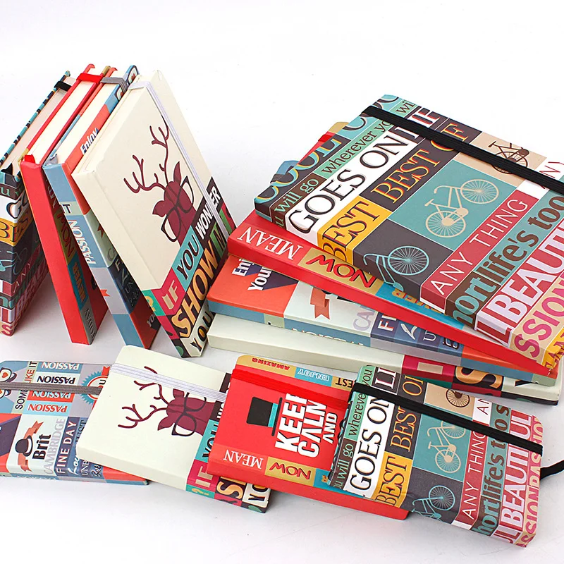 

Hard Cover Fashion Elastic Band Letter Notebook A6 Ruled Journal