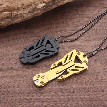 

Multiple EDC Outdoor Tools Survive Self-Defense Necklace Camping Tool Folding Tactical knives for edc survival hiking camping
