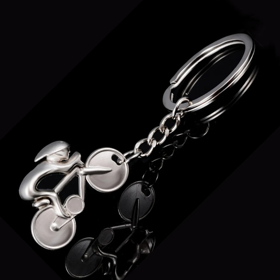 Charm Zinc Alloy Cycling Bicycle Style Key Chain Ring Holder Creative