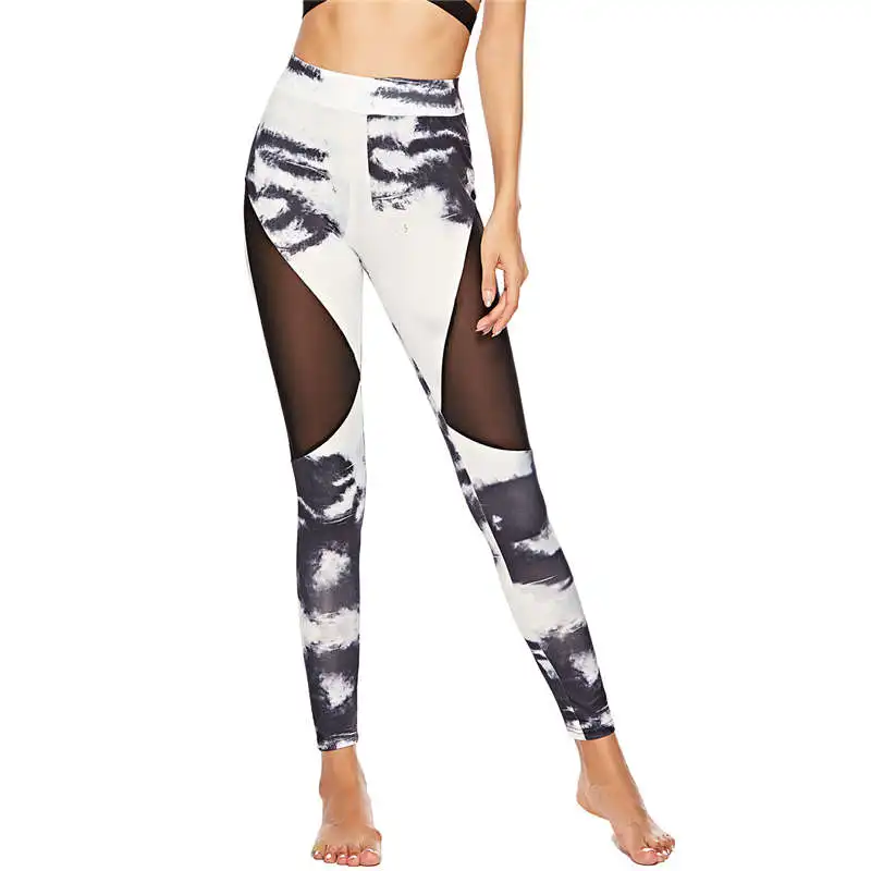 

SVOKOR Printing Women Leggings Polyester Mesh Stitching Long Jegging Keep Slim Breathable Cotton Female Legging Fitness