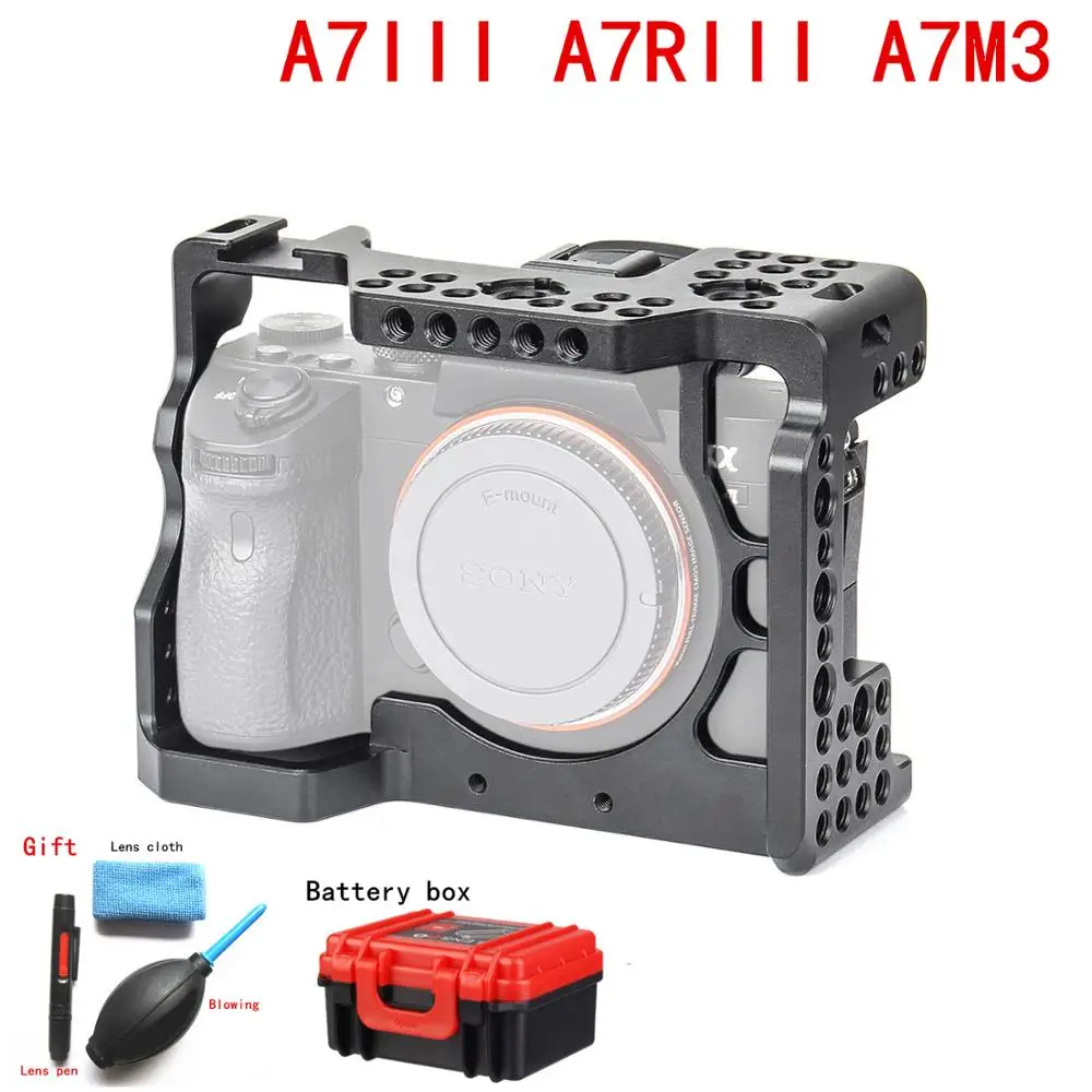 

Camera Cage for Sony A7III A7RIII A7M3 Camera Rig Aluminum Alloy Form Fitting Cage To Mount Tripod Quick Release Extension
