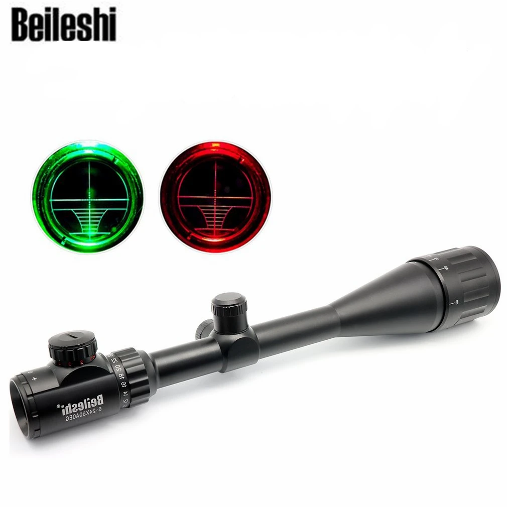 Beileshi البصرية تهدف بندقية تلسكوبي نطاق في الهواء الطلق الصيد Riflescope 6-24x50 + قابل للتعديل شريحة متزايدة