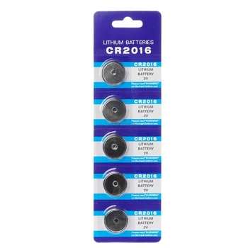 

5PCS Button Battery CR2016 3V Lithium Cell Coin Batteries LM2016 BR2016 DL2016 Watch Electronic Promotion Toy Remote