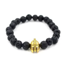 Натуральная Лава вулканический камень шлем бусины браслет