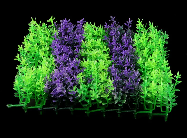 2pcs/lot * Aquarium fish tank decoration simulation plastic fake water grass otter lotus horseshoe craft gift silk flower CP43