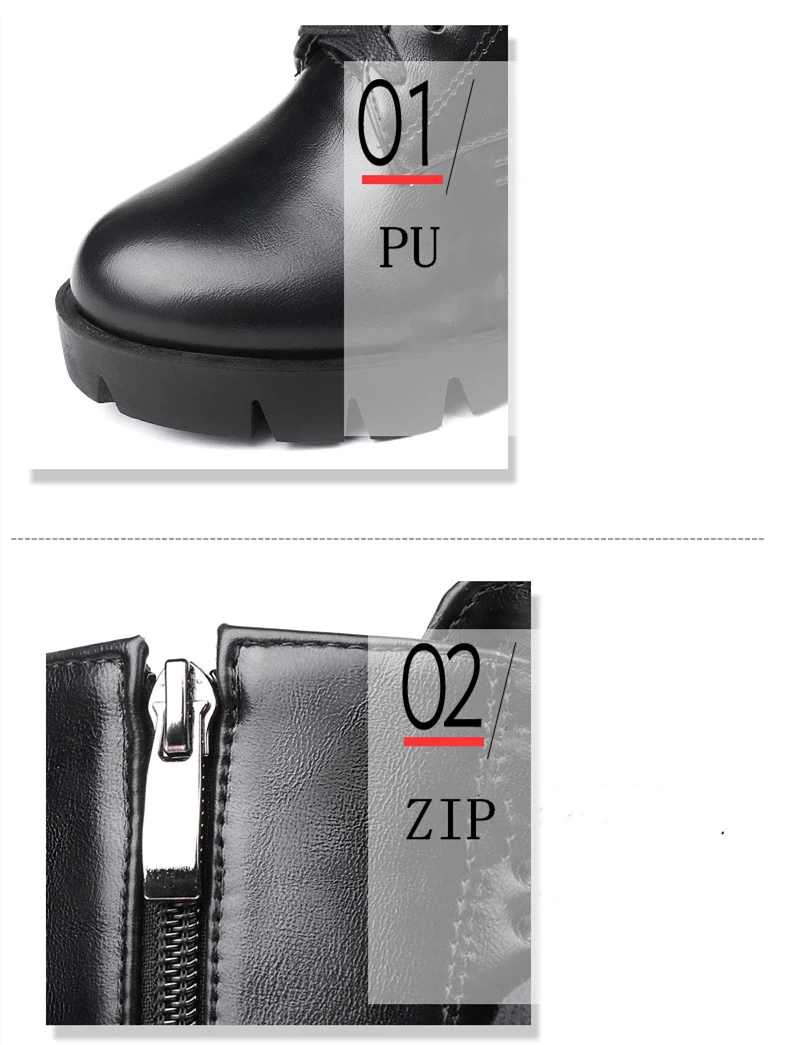 RQFF Brand Ankle Boots Women With Box Big size34-43 Fur Shoes Woman Winter Leather Plush High Heel Boot Female Ladies Black Shoe (15)