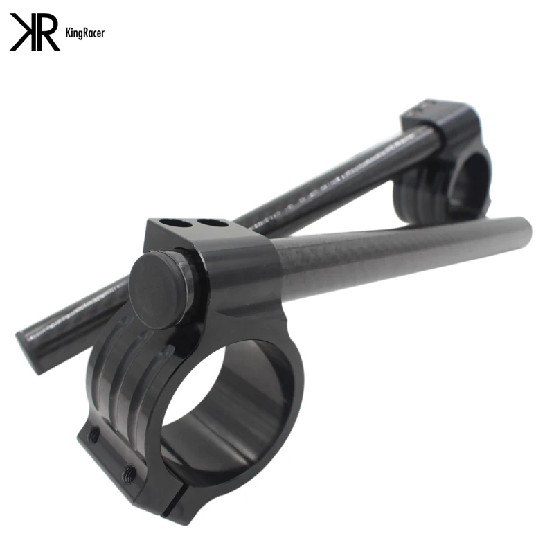 Motorcycle Handlebar Clip ons Complex glossiness matt 50mm Carbon Fiber