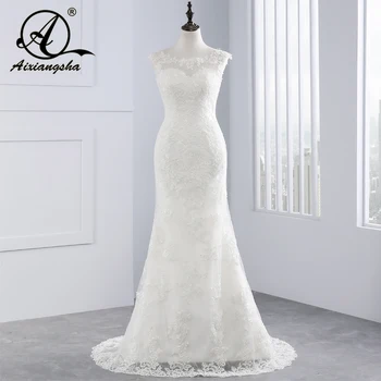 

2018 Wedding Gowns Vestido De Novia Lace Wedding Dress Court Train Appliques Mermaid Wedding Dresses Elegant Bride Dresses