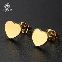 Oly2u Kpop корейские модные серьги в форме сердца маленькие серьги из нержавеющей стали серьги для девочек серьги-гвоздики женские ювелирные изделия элегантные подарки