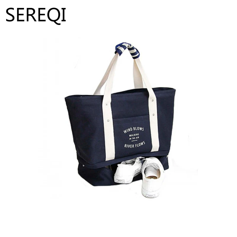 

Summer and autumn women's folding travel waterproof handbag female large canvas shoulder bag travel bag shopping bag