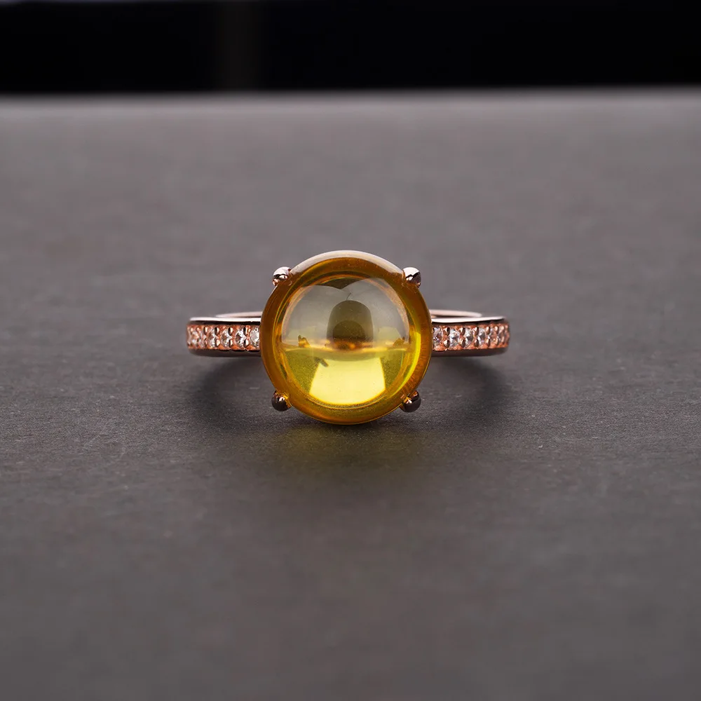 OneRain, классика,, 925 из стерлингового серебра, рубиновое, цитрин, сапфир, аметист, драгоценный камень, обручальные кольца, ювелирные изделия, 5-12 - Цвет камня: Yellow