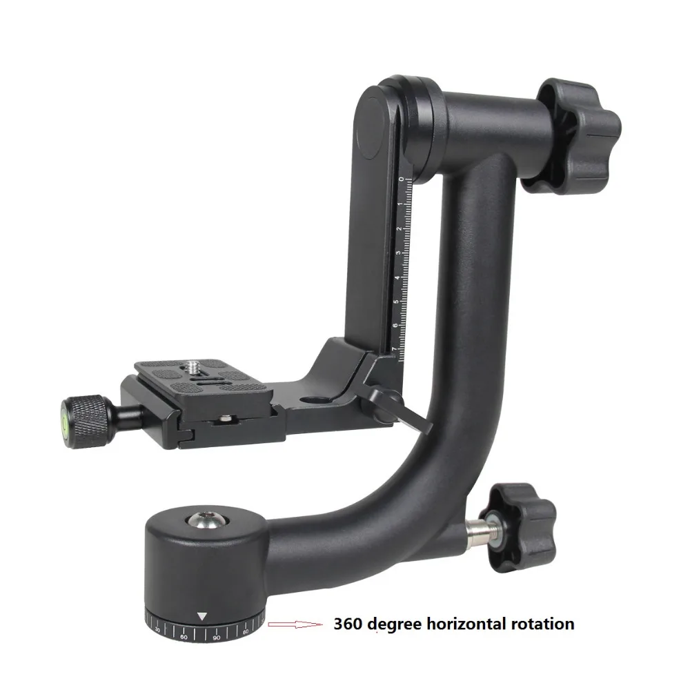 Professional Aluminum Gimbal Tripod Head For Heavy Telephoto Lens DSLR Camera 360 Panoramic Swivel Tripod Head up to 10KG