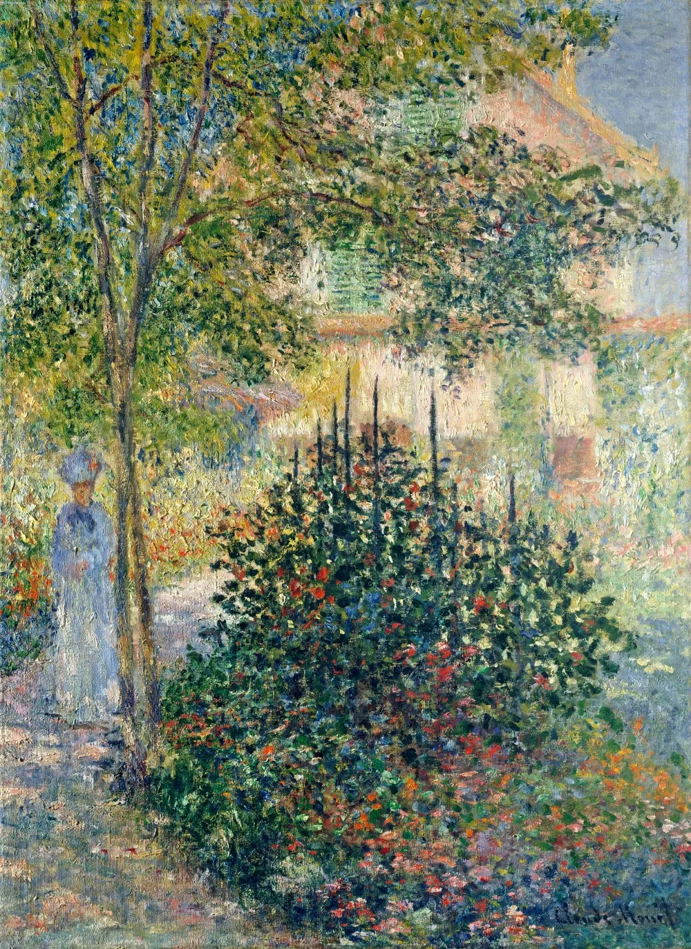 

100% handmade landscape oil painting reproduction on linen canvas, camille-monet-in-the-garden-at-the-house-in-argenteuil