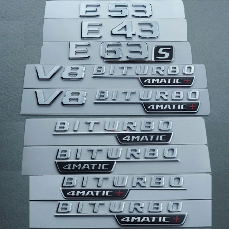17-18 2 шт. V8 BITURBO 4matic+ турбо-1 шт. E53 E43 E63S автомобиля fender Эмблема для Mercedes Benz AMG 4matic