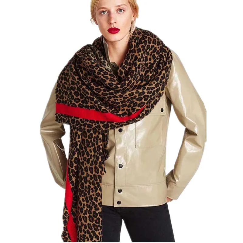 

Luxury Leopard Print Scarves for Women High Quality Faux Cashmere Scarf Winter Poncho Ladies Pashmina Female Shawl Women Stole