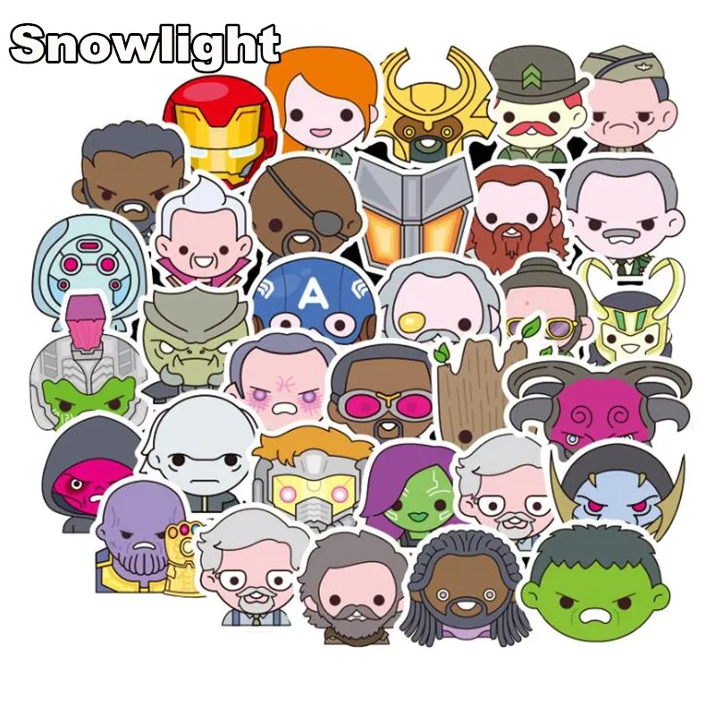 

50pcs/lot Marvel Cartoon Sticker Not Repeating Waterproof Reuse Personality Car Styling Tool Sticker Motorcycle Luggage Stickers