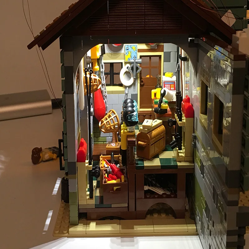 Светодиодный светильник набор для Lego Building City Street 21310 16050 старинных рыболовных