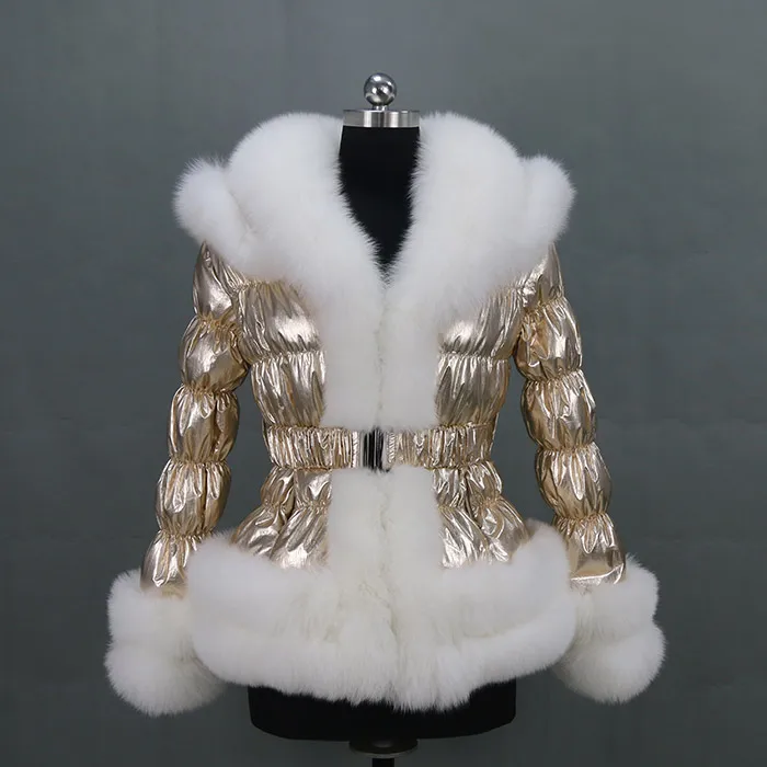 fox fur down coat