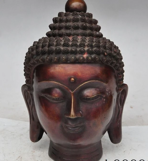 

9" chinese buddhism bronze sakyamuni Shakyamuni Tathagata buddha god head statue