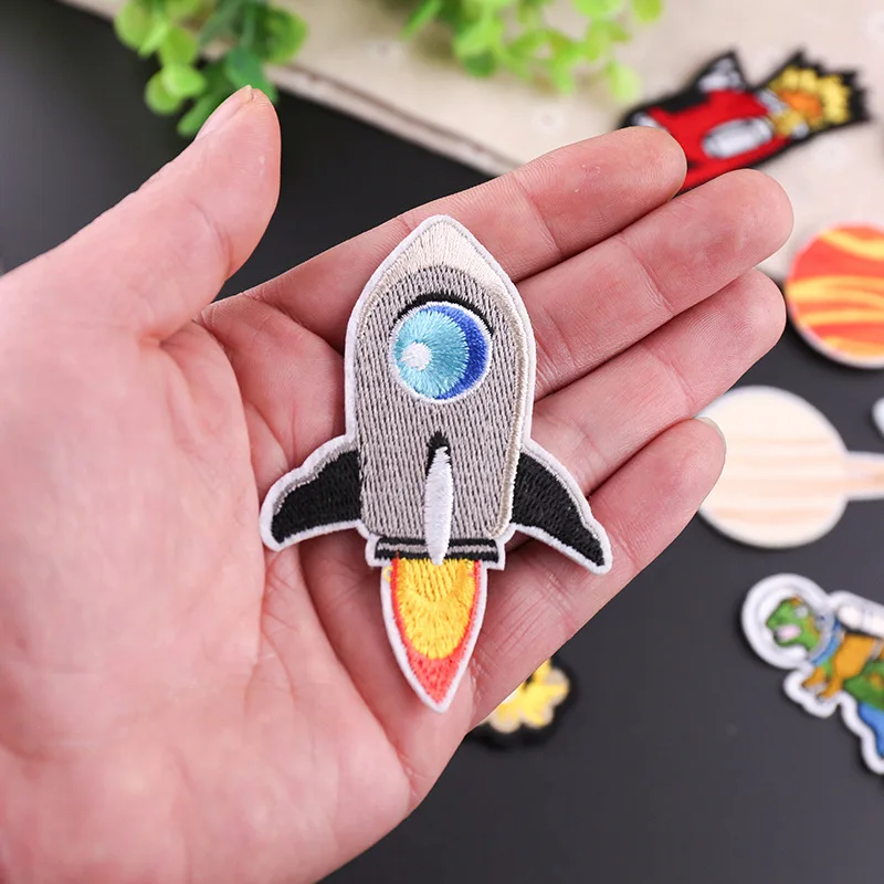 

DIY Rocket Clothes Patch Embroidered Applique Sewing Clothes Stickers BOY GIRL Apparel Accessories patches for clothes