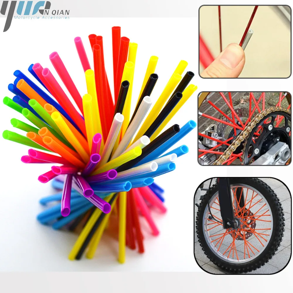

Universal For KTM SX SXF SXS KAWASAKI KXF MOTOCROSS dirt Bike Off Road Wheel Rim Spoke Shrouds Skins Covers 72pcs*23.7cm length