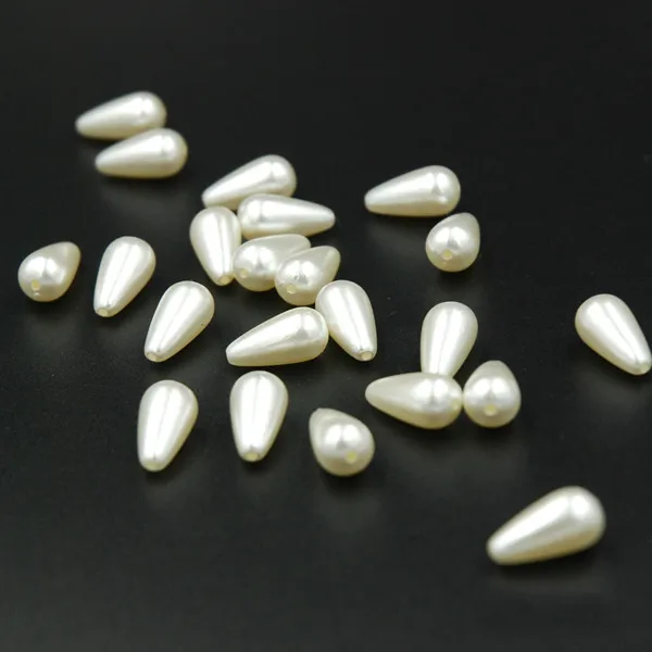 

6x8mm To 11x22mm Various sizes Cream White 2 Holes Straight Holes Faux Imitation Plastic Tear Drop Pearl Beads Garment Beads