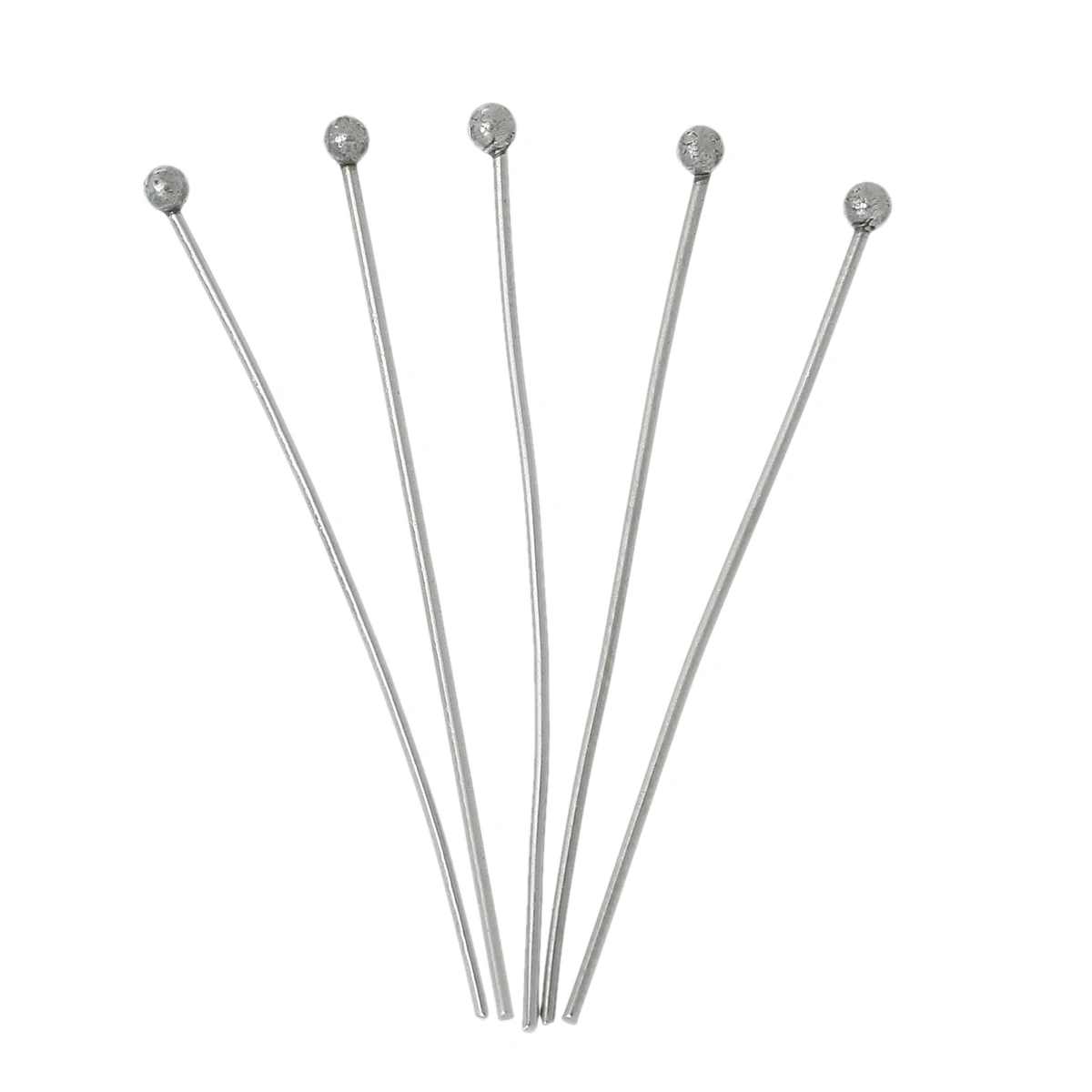 

Stainless Steel Ball Head Pins Silver Tone 3.4cm(1 3/8") long, 0.6mm ( gauge), 10 PCs new