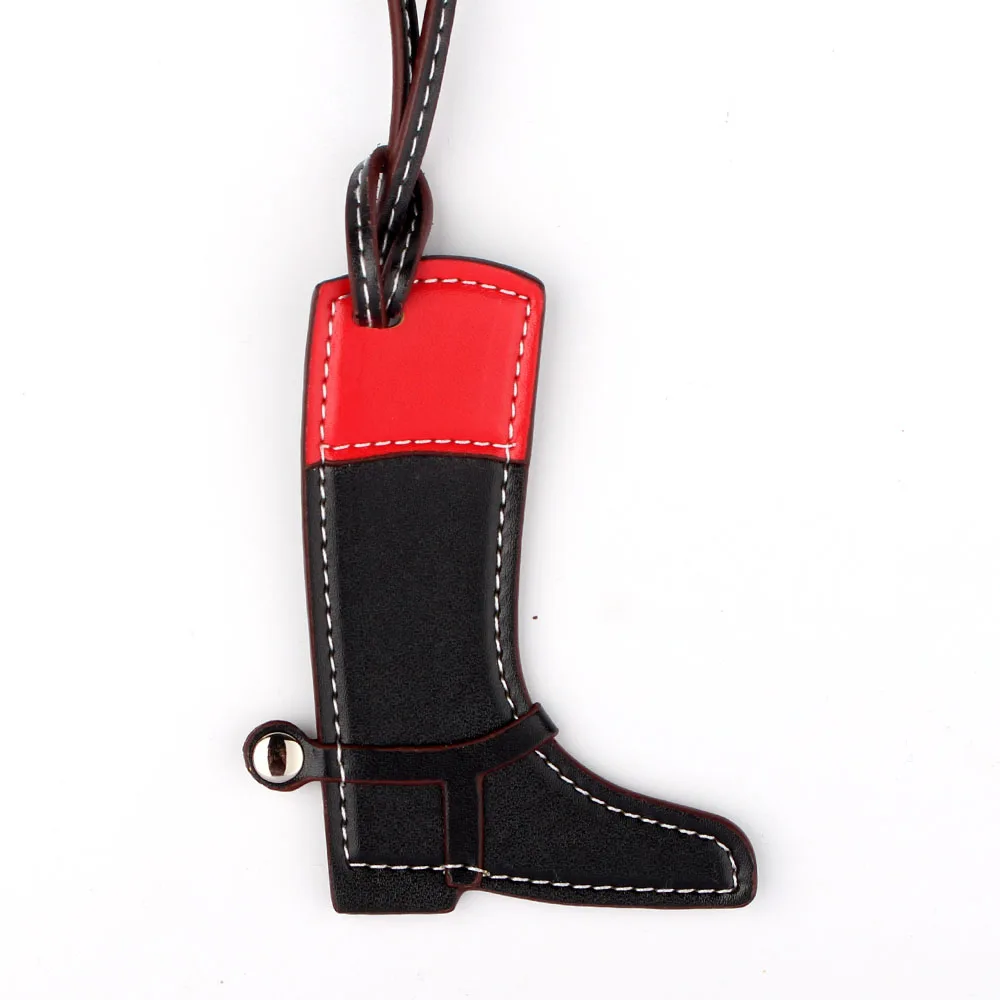 Известный бренд Дизайнерский Модный ручной работы из искусственной кожи брелок Лошадь Подвеска для рюкзака женская сумка Шарм - Цвет: BOOT BLACK