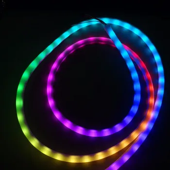 

5M DC5V APA-102C addressable led pixel strip;30leds/m with 30pixels/m;WHITE PCB;waterproof in milky tube;IP65