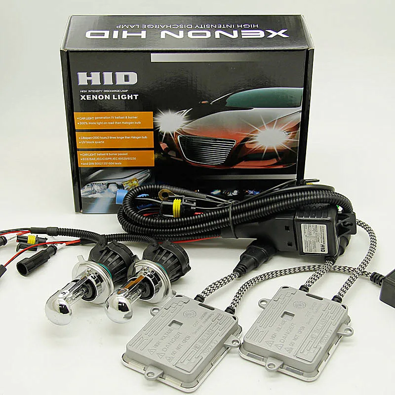 H4-3 9004 9007 Alta Baixa Auto Farol Feixe 12v Carro Luz Xenon Kit Hid h4 55w H13