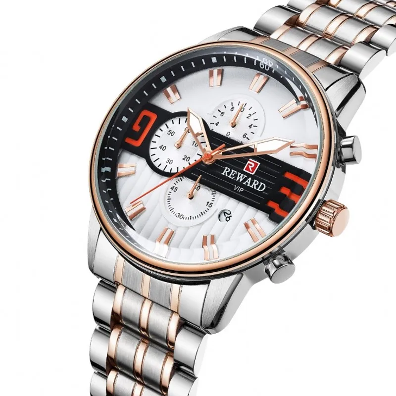 New Men's Sports Chronograph Watches Casual Waterproof Watch Male Business Steel Watch Full Steel Military Clock Wrist Watches