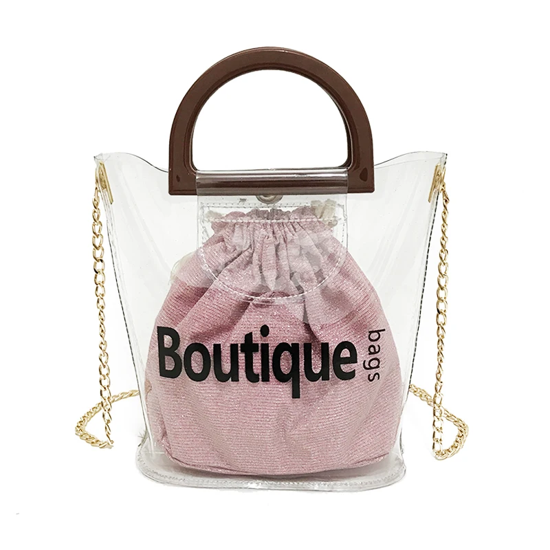 high quality small transparent jelly bag for women messenger bags