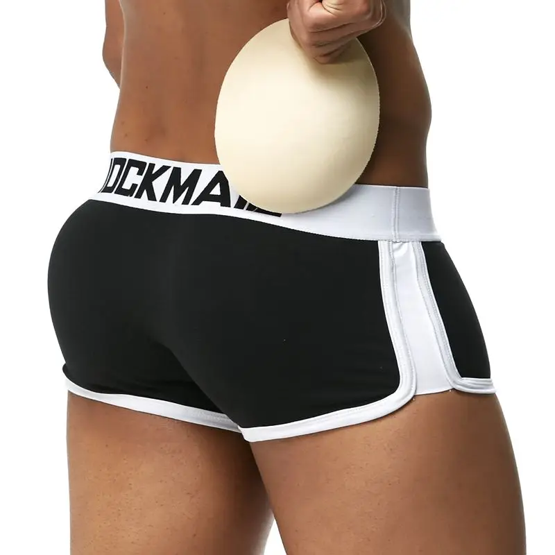 JOCKMAIL бренд повышение Мужское нижнее белье боксеры Мужские шорты для купания с пикантная выпуклость Гей пениса сумка спереди + сзади
